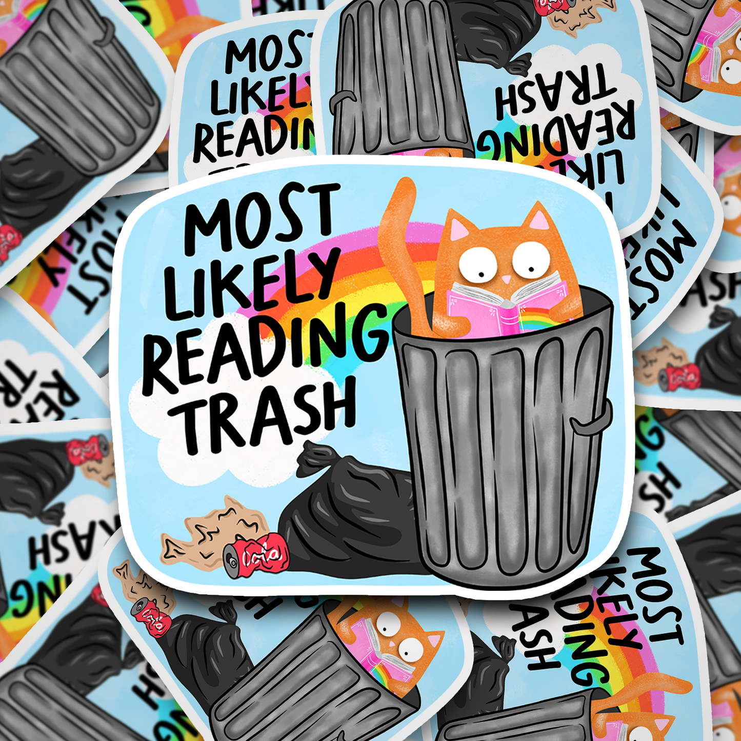 most likely reading trash